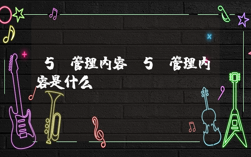 5s管理内容(5s管理内容是什么)