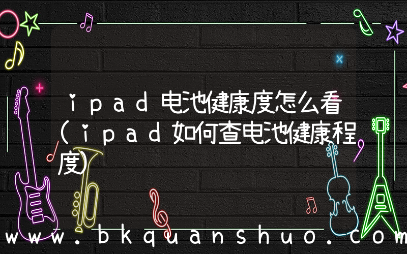 ipad电池健康度怎么看(ipad如何查电池健康程度)