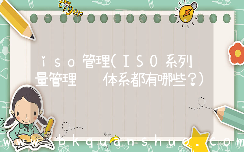 iso管理(ISO系列质量管理认证体系都有哪些？)