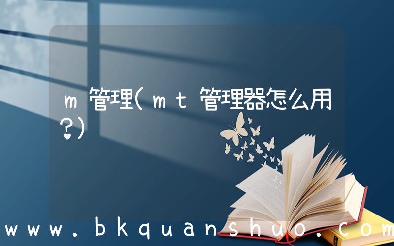 m管理(mt管理器怎么用？)