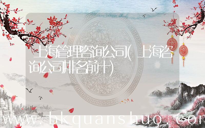 上海管理咨询公司(上海咨询公司排名前十)