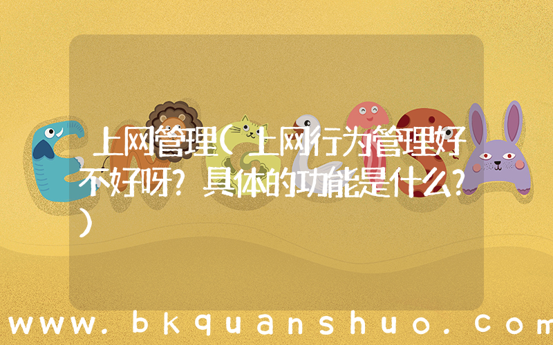 上网管理(上网行为管理好不好呀？具体的功能是什么？)