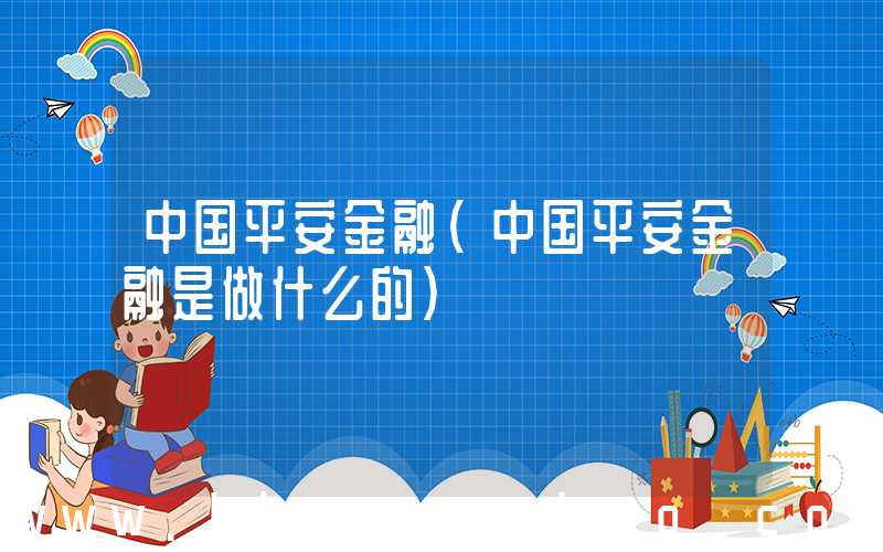 中国平安金融(中国平安金融是做什么的)