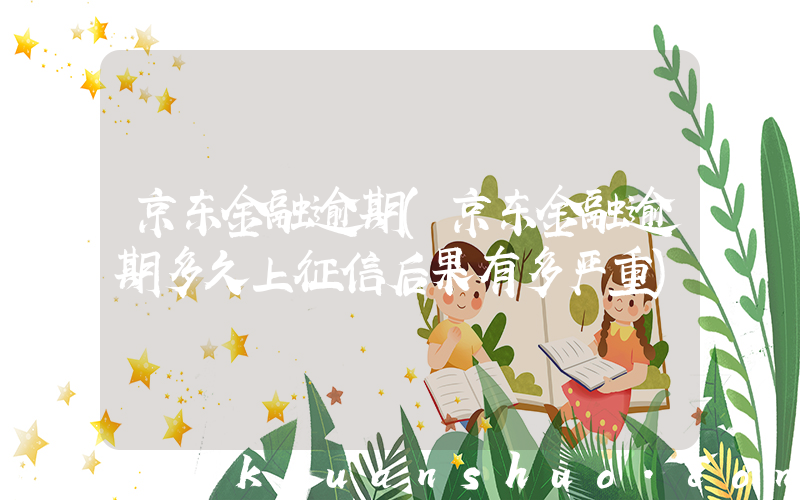 京东金融逾期(京东金融逾期多久上征信后果有多严重)