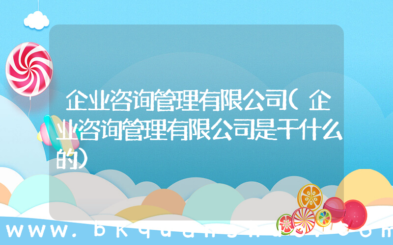 企业咨询管理有限公司(企业咨询管理有限公司是干什么的)