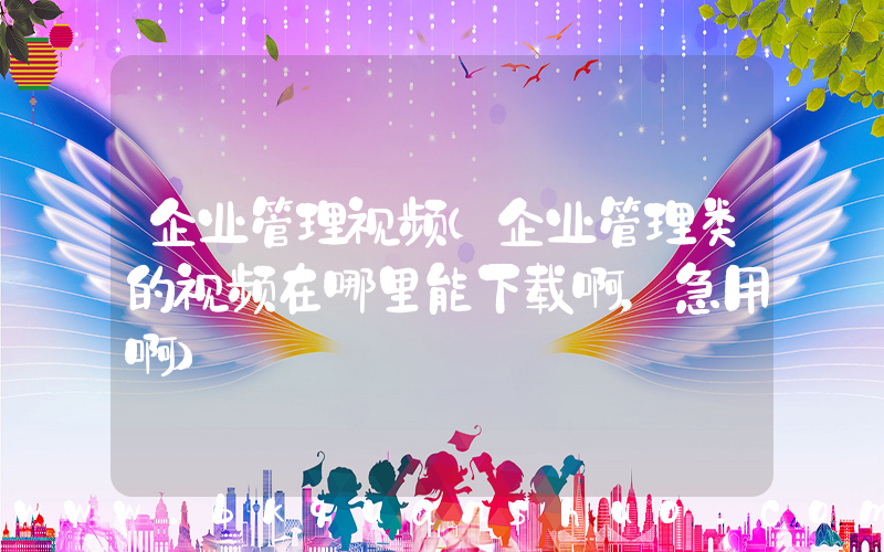 企业管理视频(企业管理类的视频在哪里能下载啊，急用啊)
