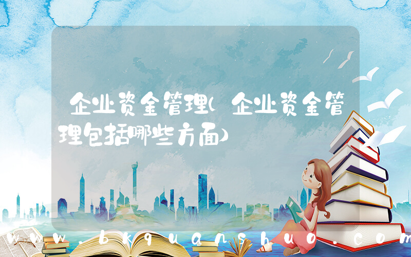 企业资金管理(企业资金管理包括哪些方面)