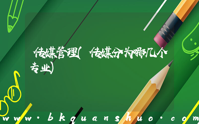 传媒管理(传媒分为哪几个专业)