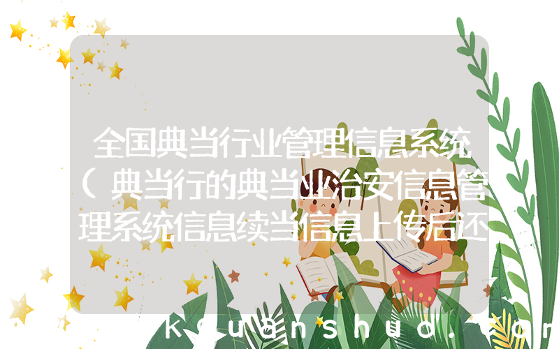 全国典当行业管理信息系统(典当行的典当业治安信息管理系统信息续当信息上传后还可以更改吗)