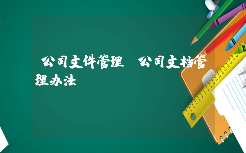 公司文件管理(公司文档管理办法)
