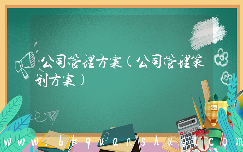 公司管理方案(公司管理策划方案)