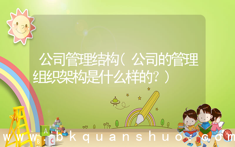 公司管理结构(公司的管理组织架构是什么样的？)