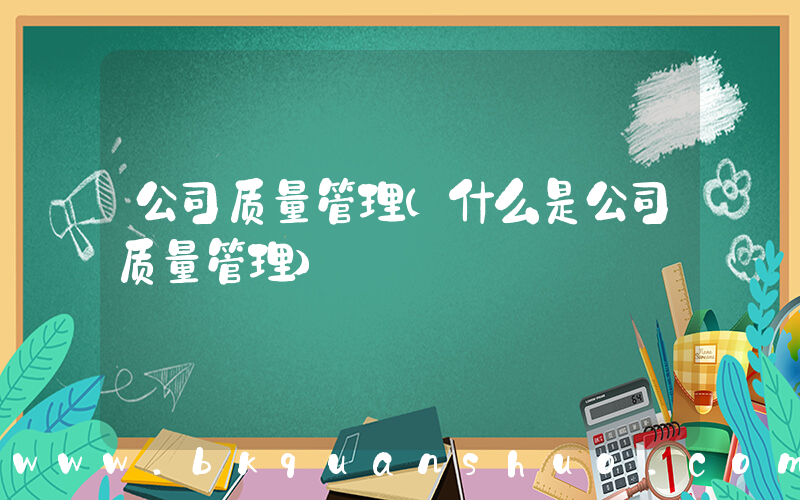 公司质量管理(什么是公司质量管理)