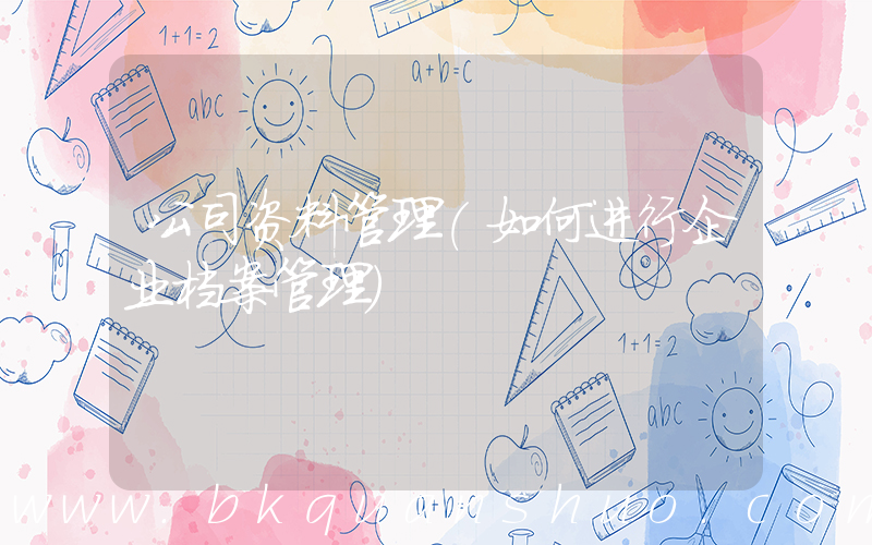 公司资料管理(如何进行企业档案管理)