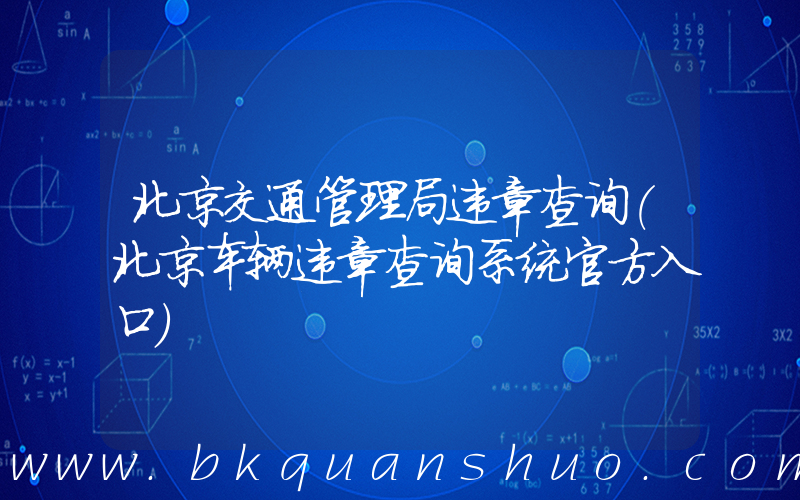 北京交通管理局违章查询(北京车辆违章查询系统官方入口)