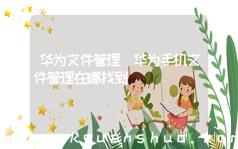 华为文件管理(华为手机文件管理在哪找到)