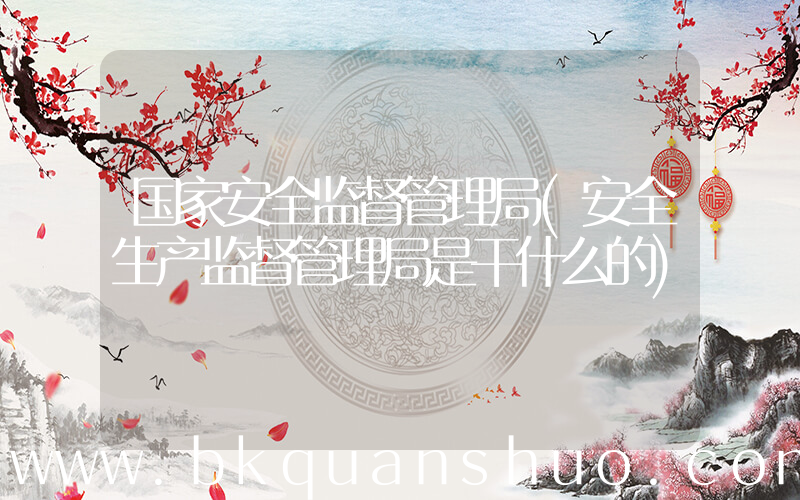 国家安全监督管理局(安全生产监督管理局是干什么的)