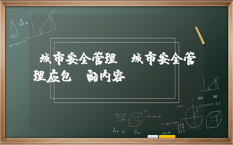 城市安全管理(城市安全管理应包含的内容)