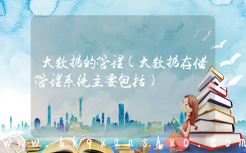 大数据的管理(大数据存储管理系统主要包括)