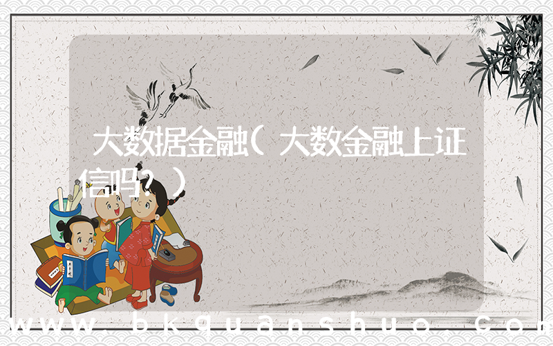 大数据金融(大数金融上证信吗？)