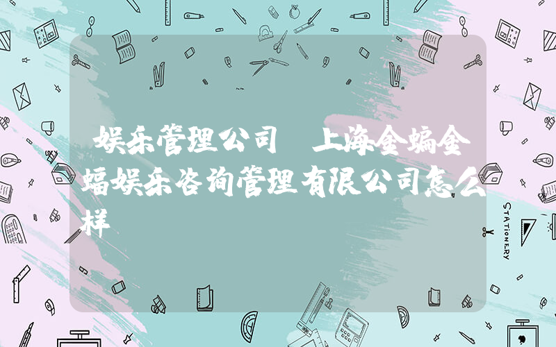 娱乐管理公司(上海金蝙金蝠娱乐咨询管理有限公司怎么样)
