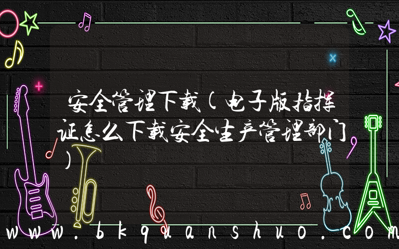 安全管理下载(电子版指挥证怎么下载安全生产管理部门)