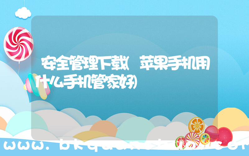 安全管理下载(苹果手机用什么手机管家好)