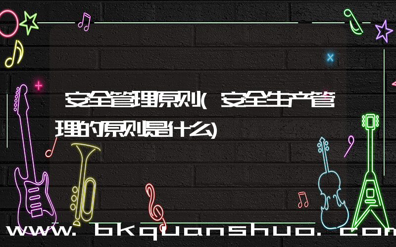 安全管理原则(安全生产管理的原则是什么)
