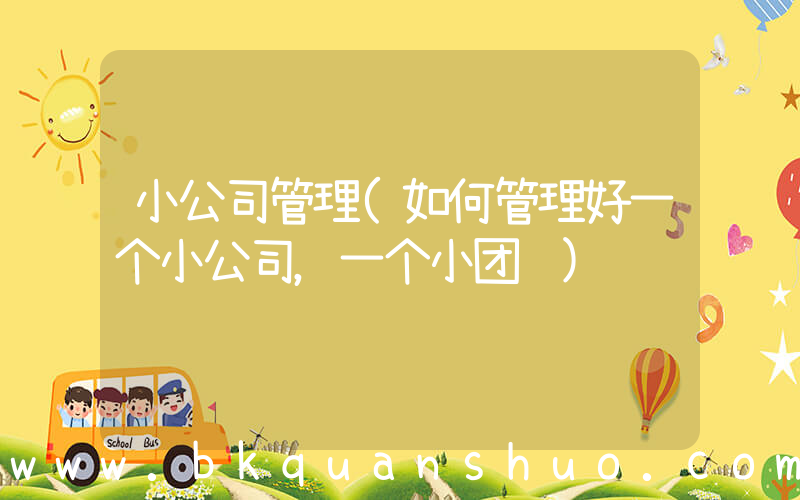 小公司管理(如何管理好一个小公司，一个小团队)