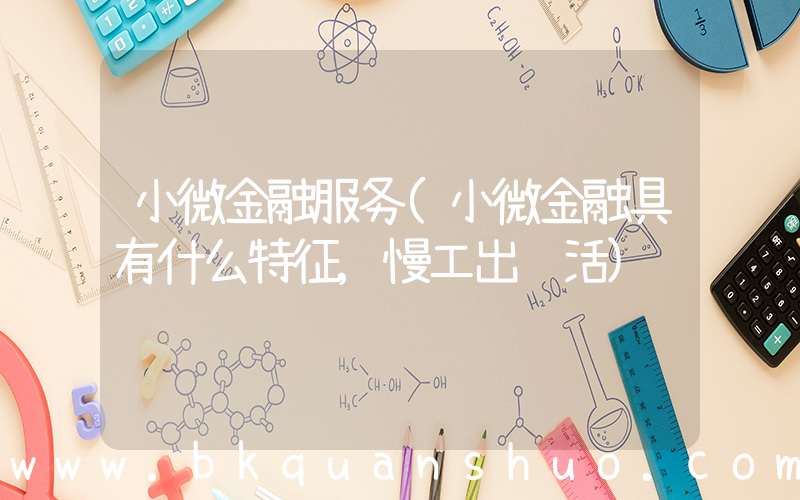 小微金融服务(小微金融具有什么特征,慢工出细活)