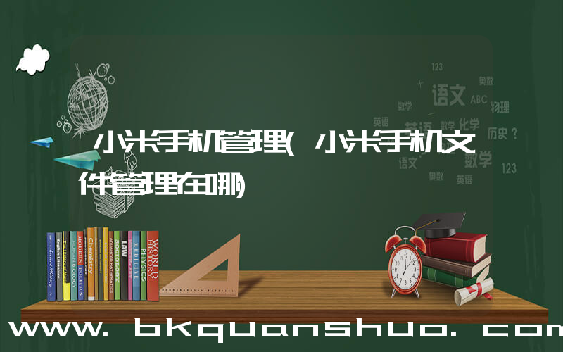 小米手机管理(小米手机文件管理在哪)
