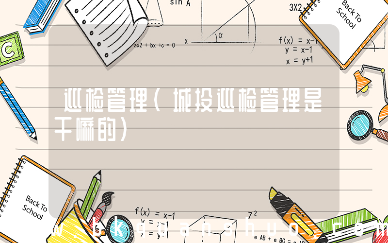 巡检管理(城投巡检管理是干嘛的)
