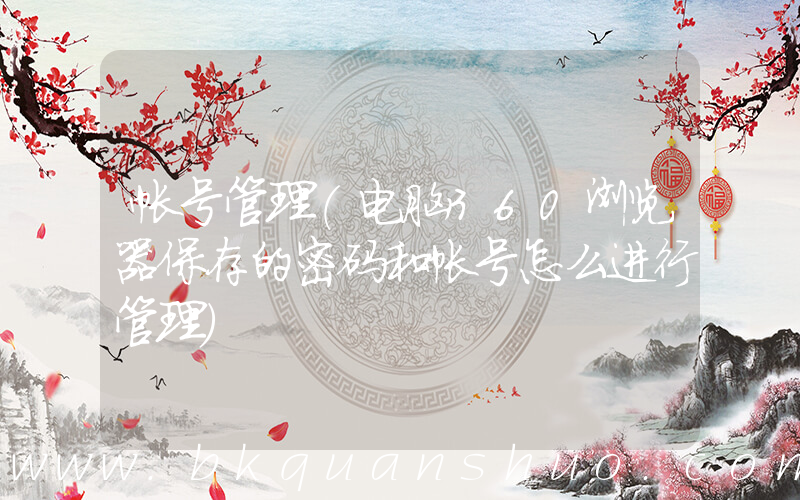 帐号管理(电脑360浏览器保存的密码和帐号怎么进行管理)