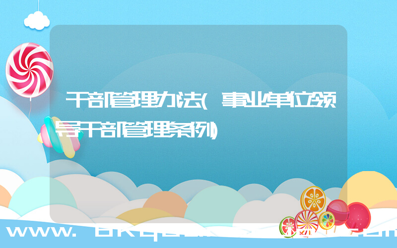 干部管理办法(事业单位领导干部管理条例)
