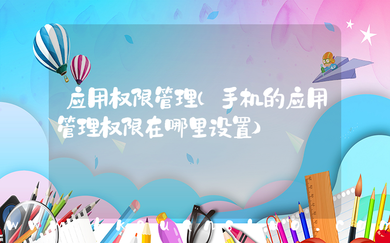 应用权限管理(手机的应用管理权限在哪里设置)