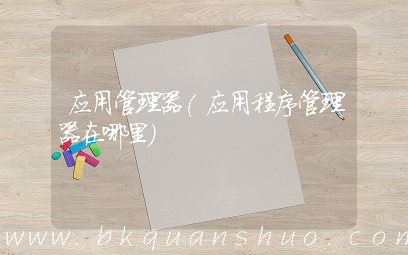 应用管理器(应用程序管理器在哪里)