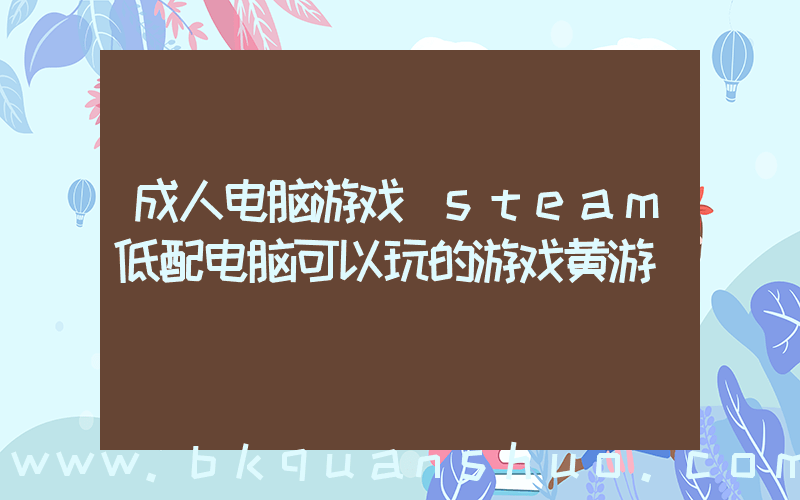 成人电脑游戏(steam低配电脑可以玩的游戏黄游)