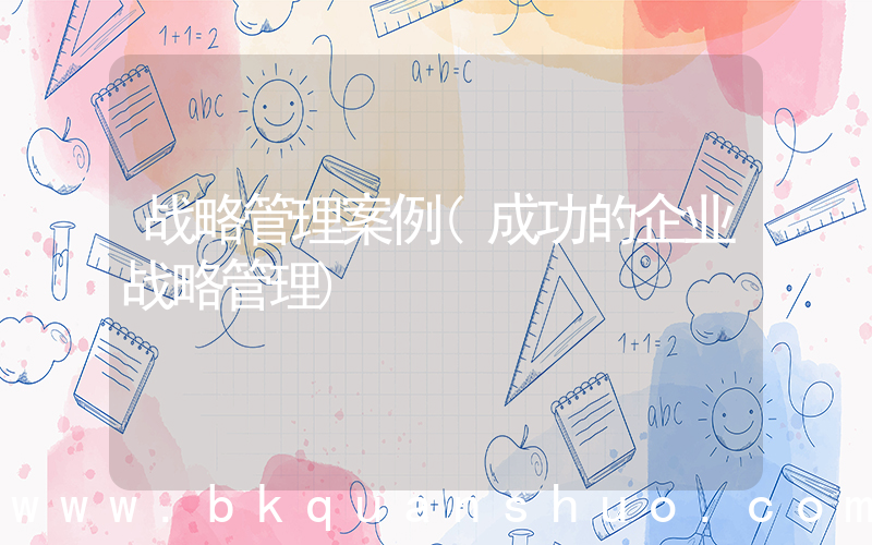 战略管理案例(成功的企业战略管理)