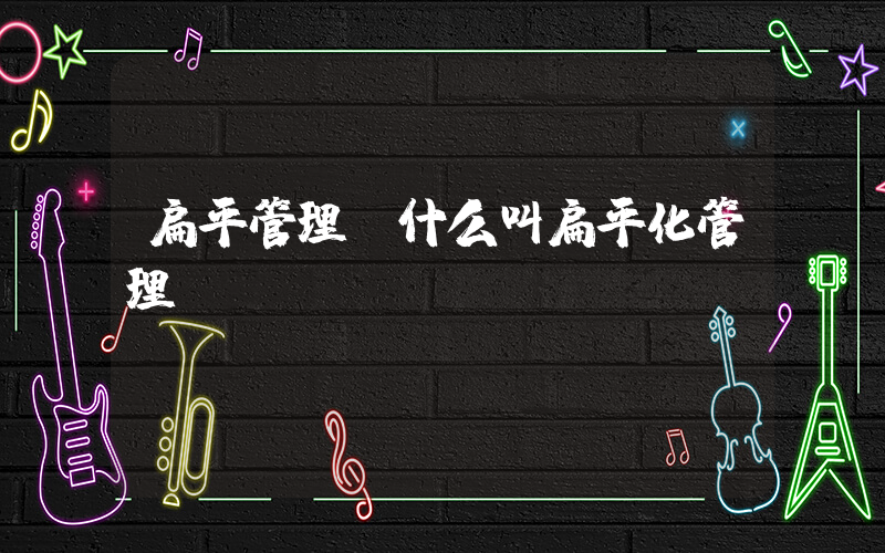 扁平管理(什么叫扁平化管理)