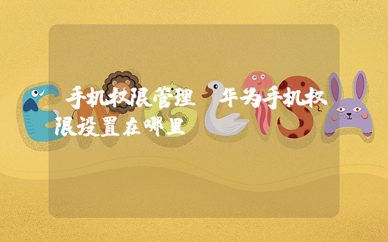 手机权限管理(华为手机权限设置在哪里)
