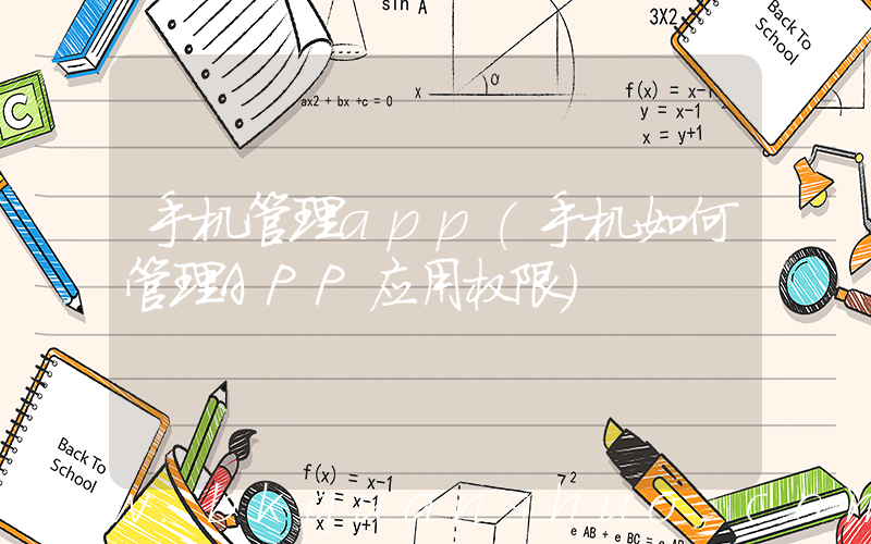 手机管理app(手机如何管理APP应用权限)