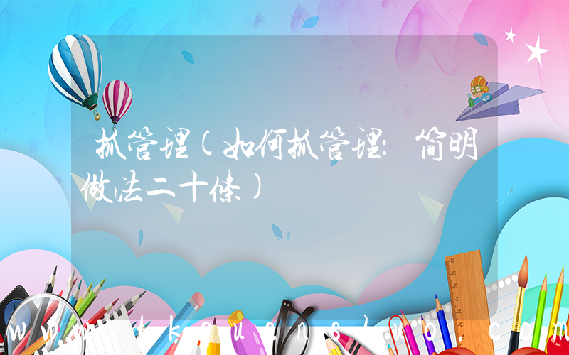 抓管理(如何抓管理：简明做法二十条)