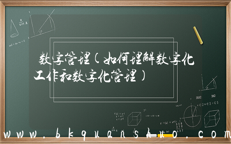 数字管理(如何理解数字化工作和数字化管理)