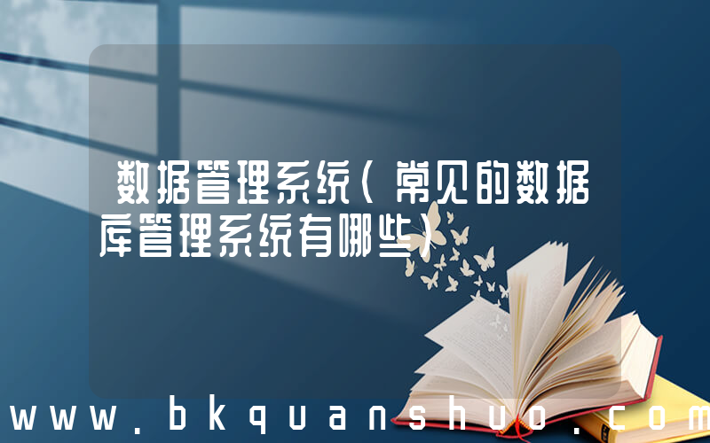 数据管理系统(常见的数据库管理系统有哪些)