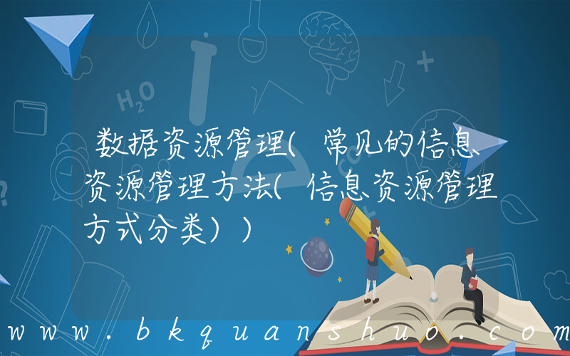 数据资源管理(常见的信息资源管理方法(信息资源管理方式分类))