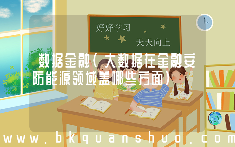 数据金融(大数据在金融安防能源领域盖哪些方面)