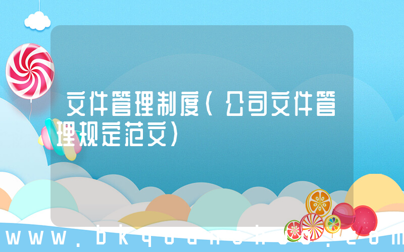 文件管理制度(公司文件管理规定范文)