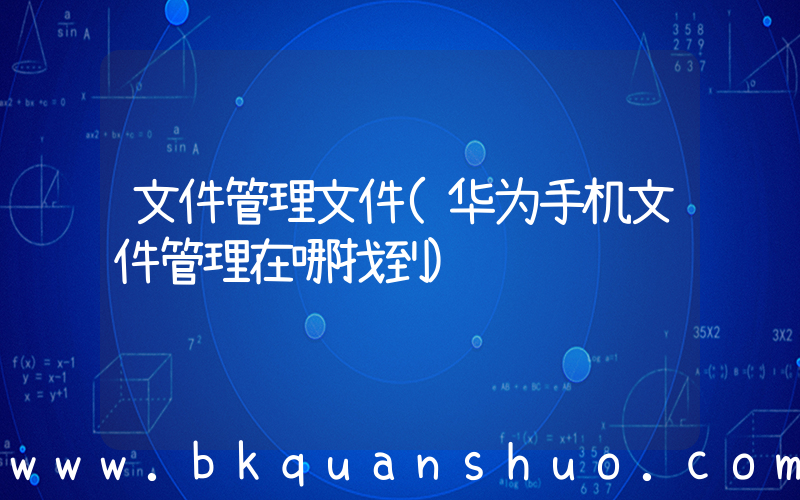 文件管理文件(华为手机文件管理在哪找到)