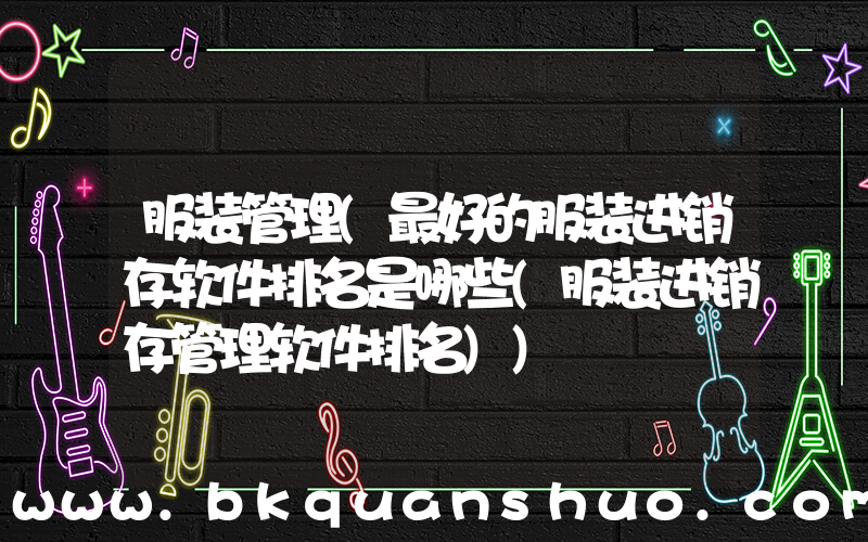 服装管理(最好的服装进销存软件排名是哪些(服装进销存管理软件排名))