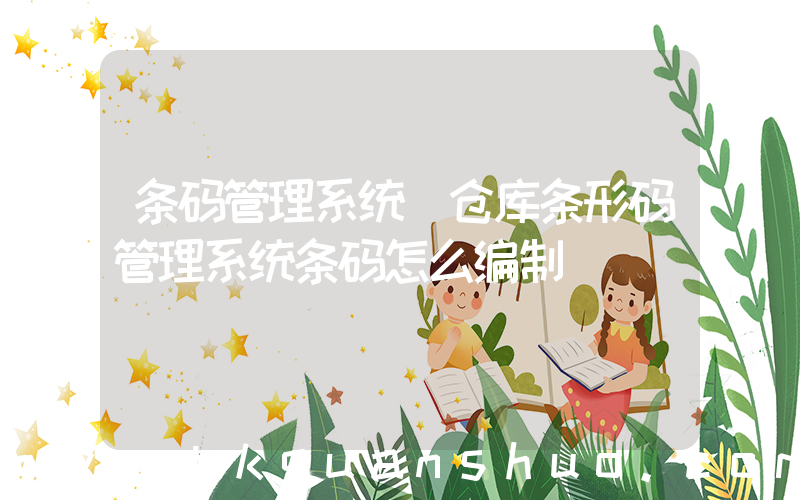 条码管理系统(仓库条形码管理系统条码怎么编制)